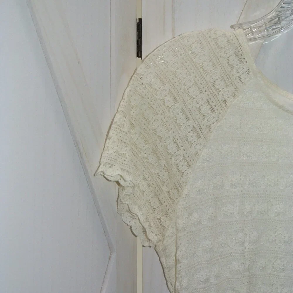 Free People White Lace Sheath Mini Dress